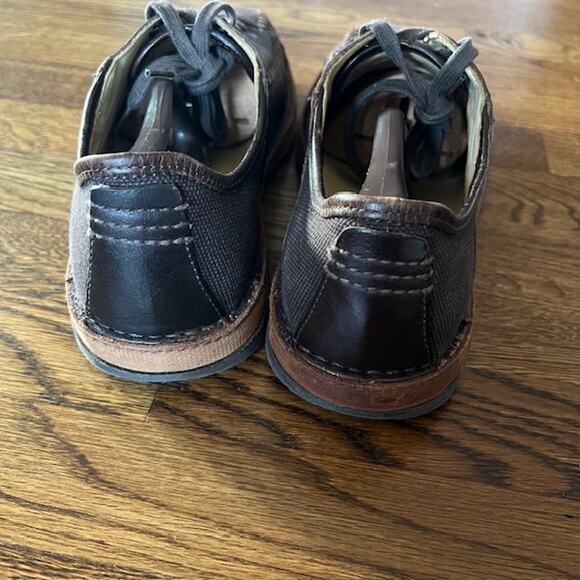 Dr Doc Martens Y2K Stitched Leather Canvas Shoe Mens 11 Brown Lace Up Bowling - Picture 4 of 9